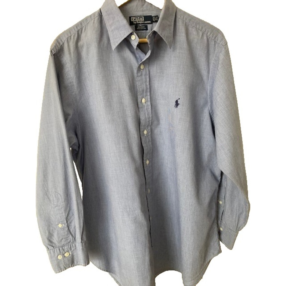 Ralph Lauren Polo Andrew Shirt Long Sleeve Blue 16.5 - 32/33